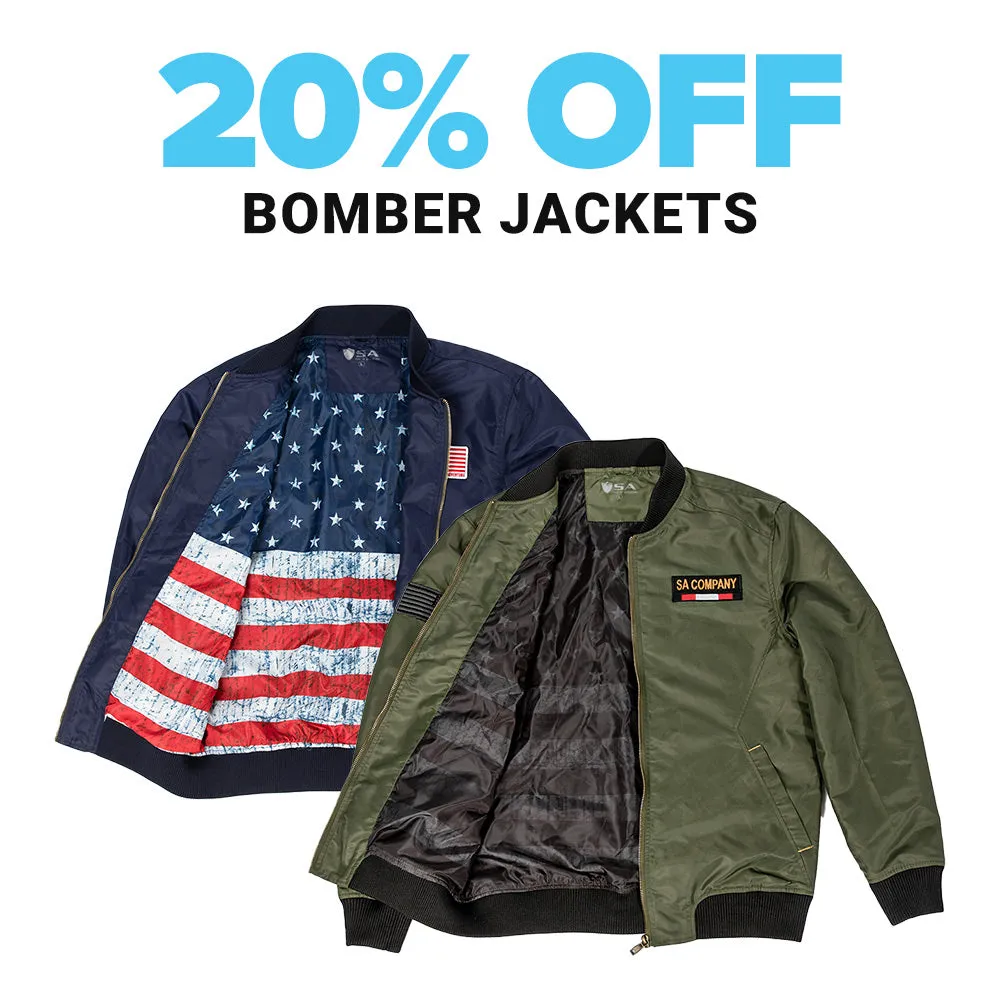 20% OFF BOMBER JACKETS