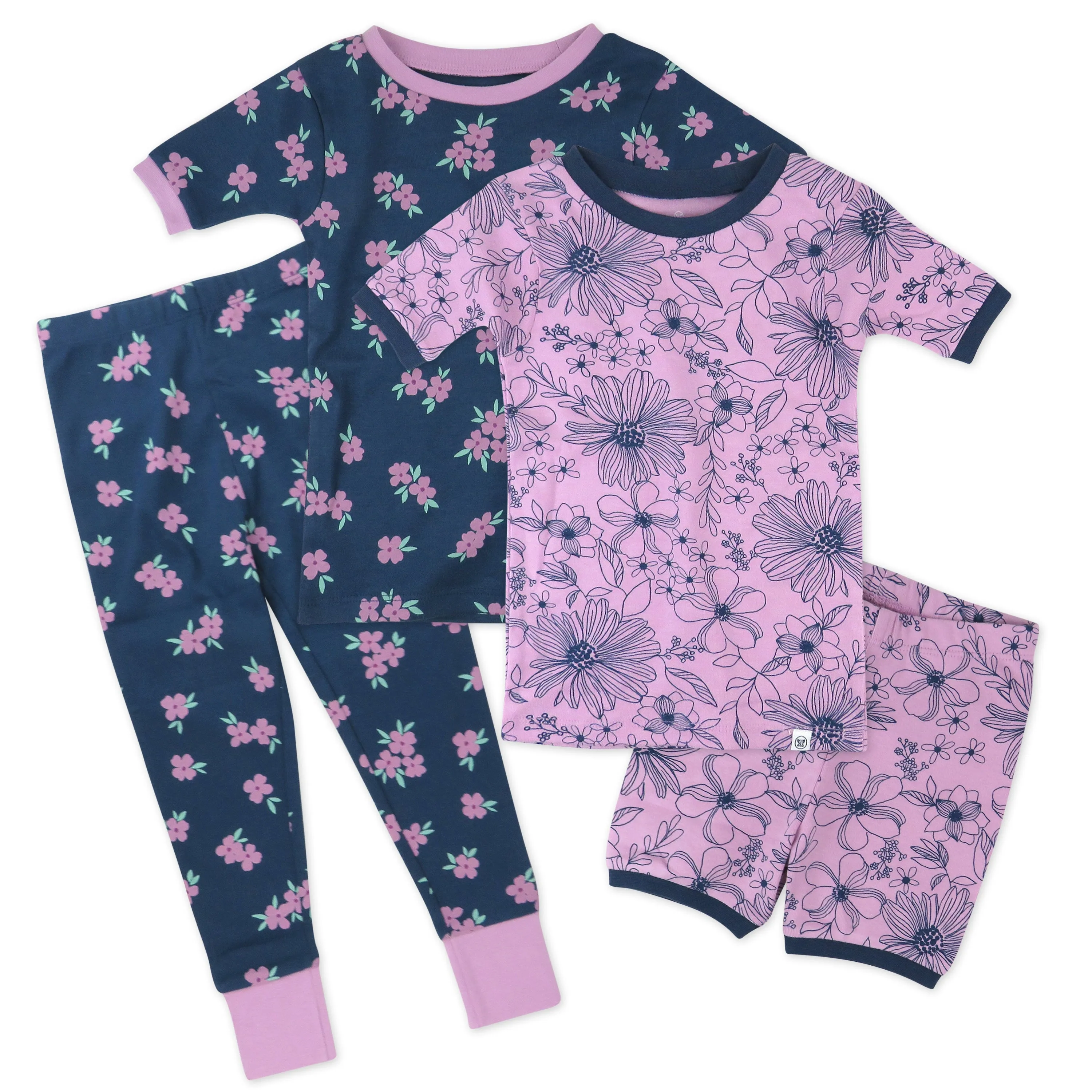 4-Piece Short Sleeve, Short and Long Leg PJ Set