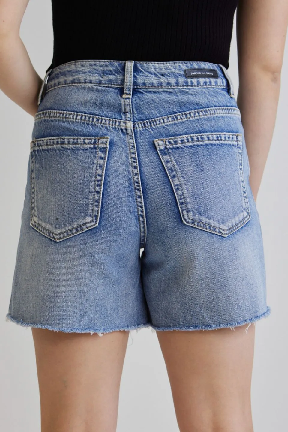 Aimee Mid Blue Denim Shorts