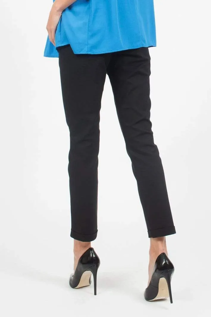 Aleecia Slim Straight Maternity Pants Black