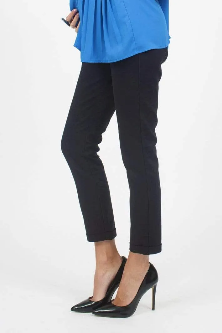 Aleecia Slim Straight Maternity Pants Black