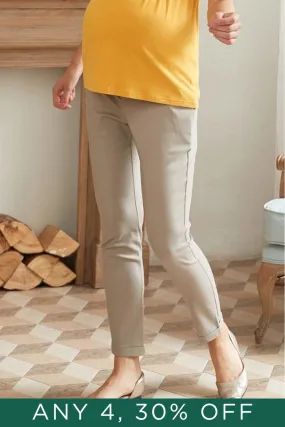 Aleecia Slim Straight Maternity Pants G.Brown