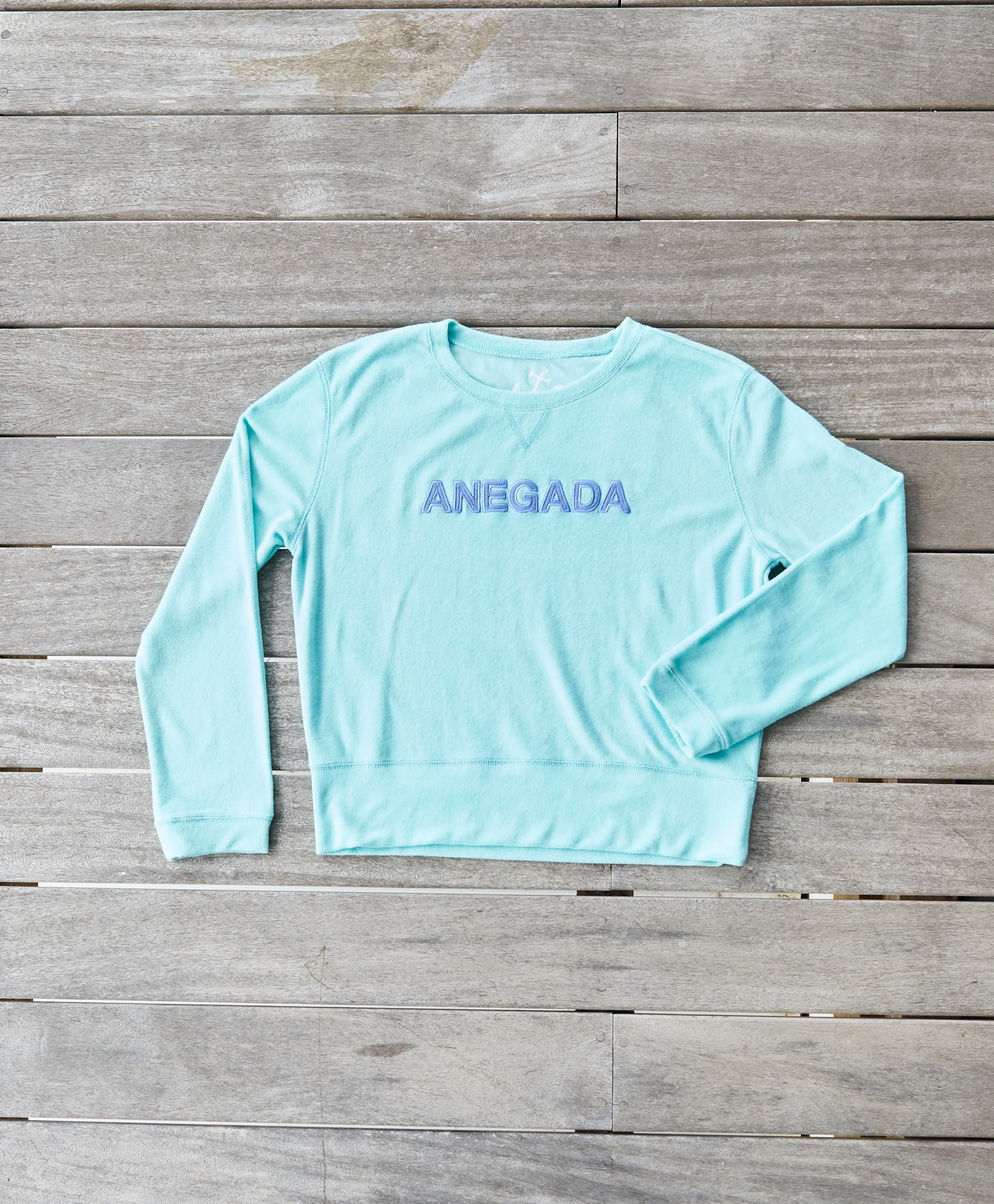 Anegada Applique Ultimate Beach Sweatshirt - Sea Green