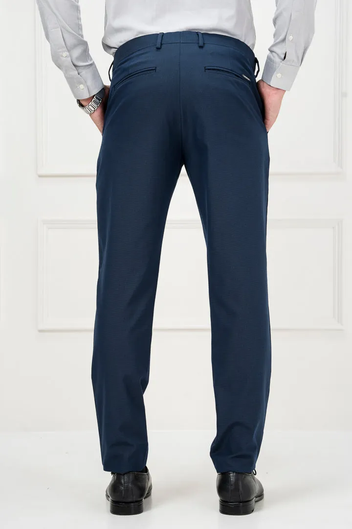 Astro Navy Micro Checks Stretch Pants