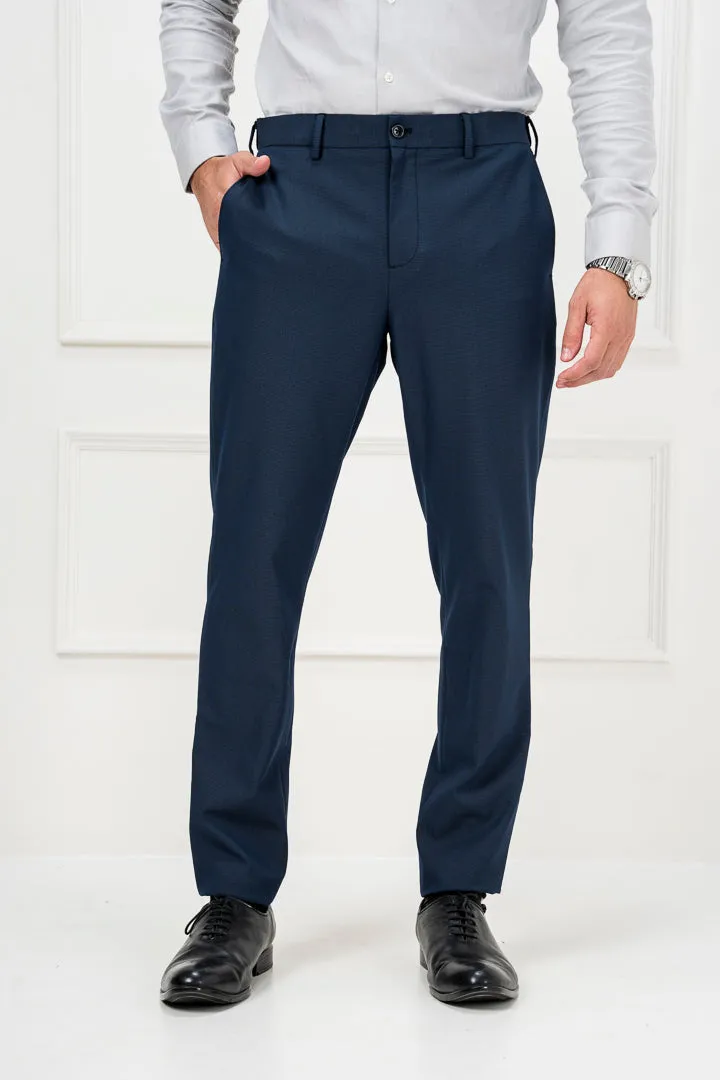 Astro Navy Micro Checks Stretch Pants