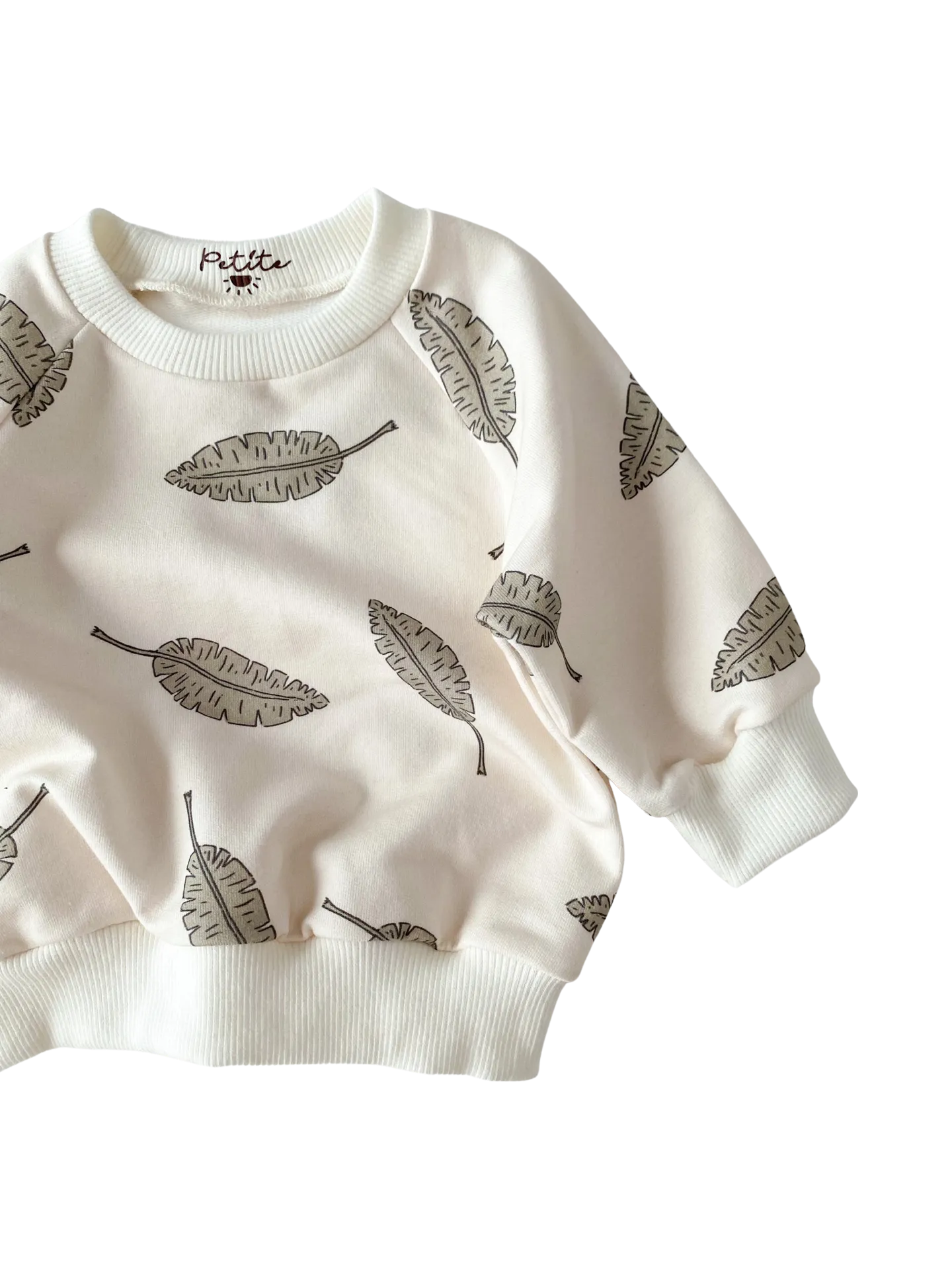 Baby cotton sweatshirt / leaves