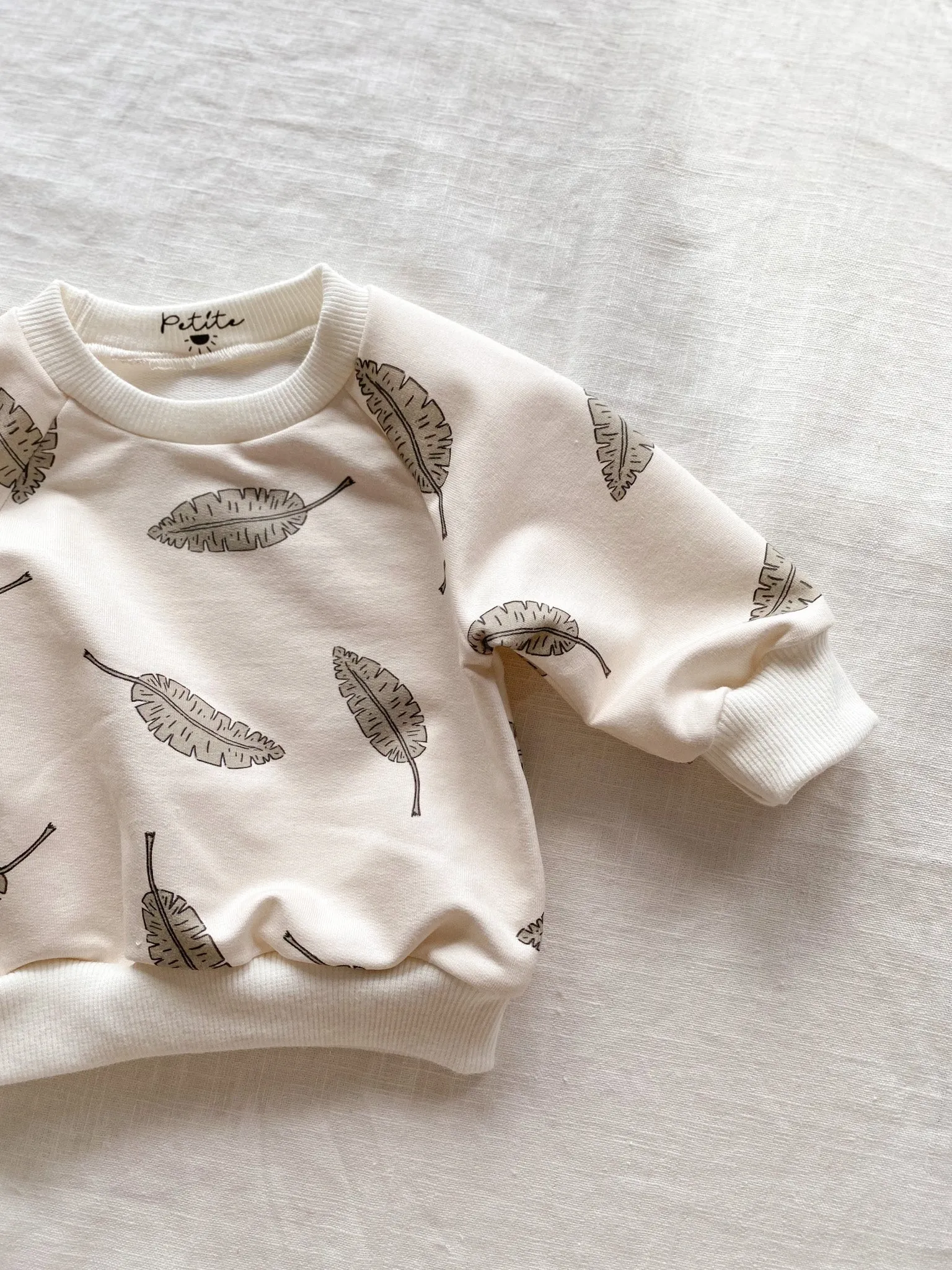 Baby cotton sweatshirt / leaves