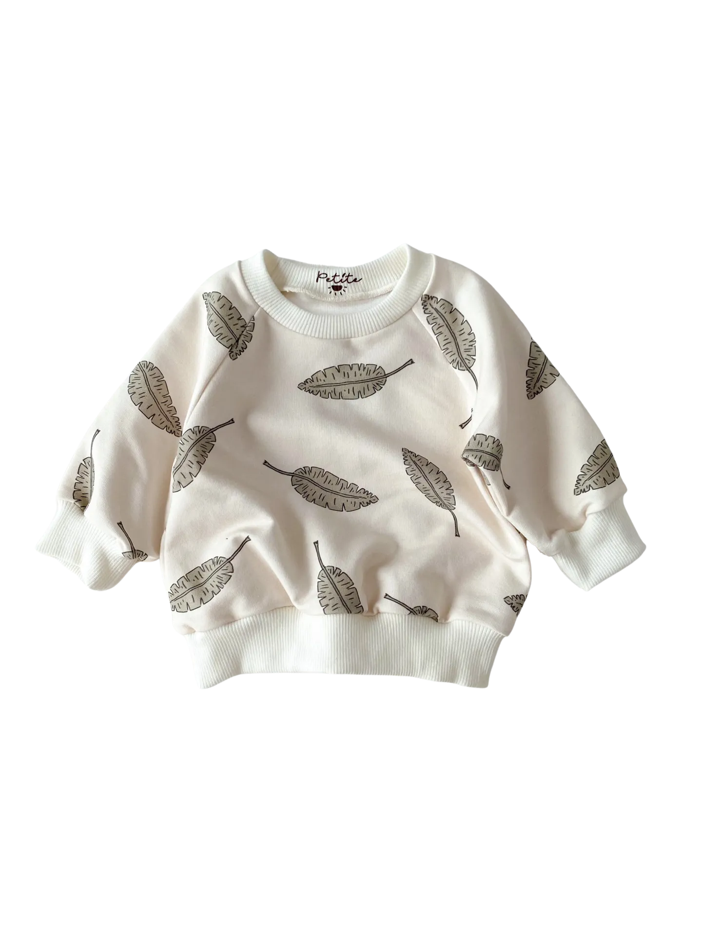 Baby cotton sweatshirt / leaves