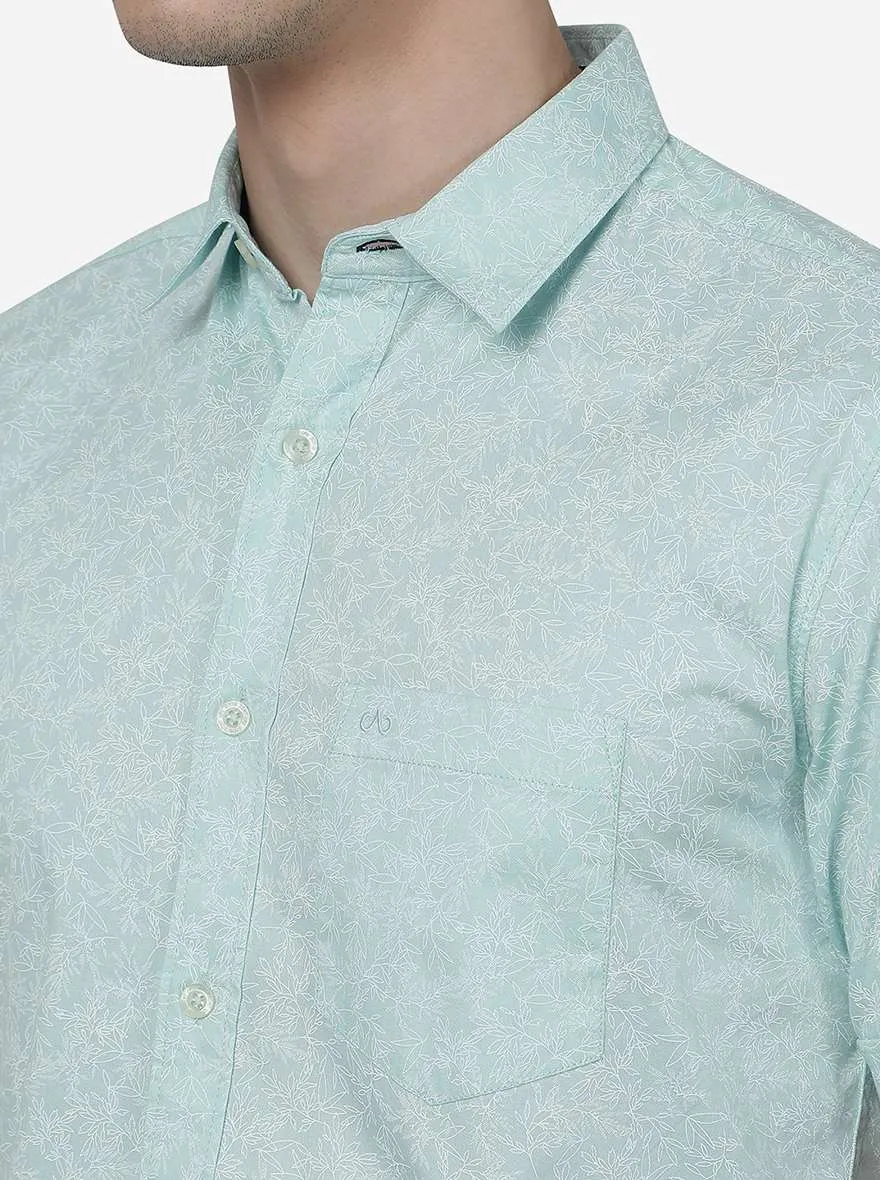 Beach Glass Printed Slim Fit Casual Shirt | JadeBlue