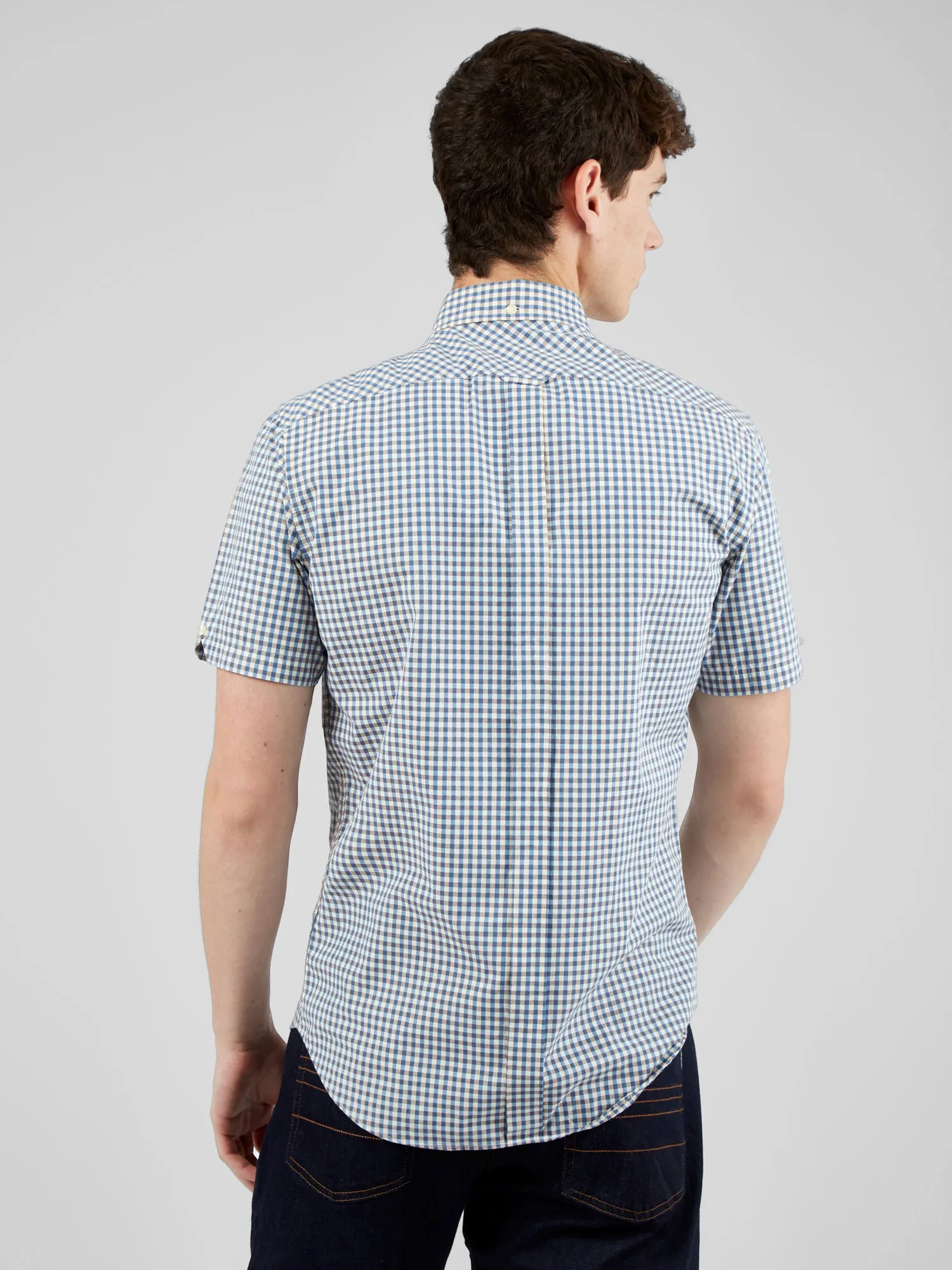 Ben Sherman Men's Signature Gingham Check Shirt, Button-Down Collar, Short Sleeved, Regular Fit