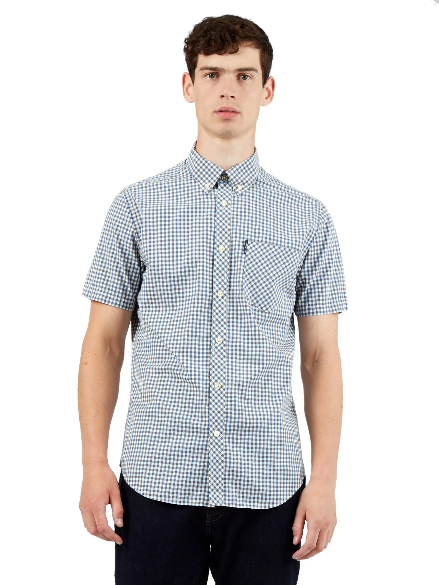 Ben Sherman Men's Signature Gingham Check Shirt, Button-Down Collar, Short Sleeved, Regular Fit