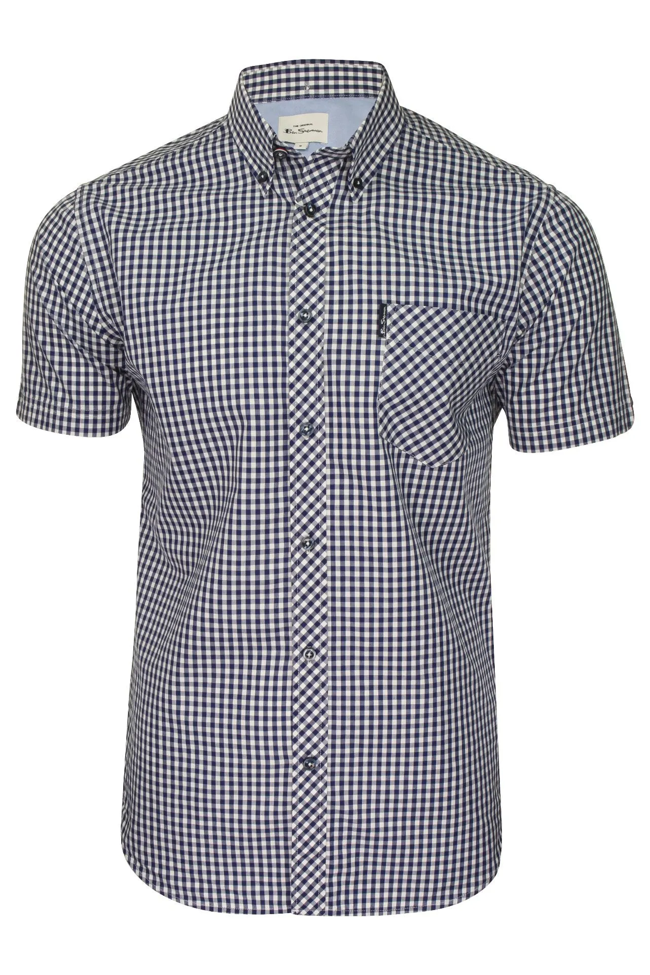 Ben Sherman Men's Signature Gingham Check Shirt, Button-Down Collar, Short Sleeved, Regular Fit