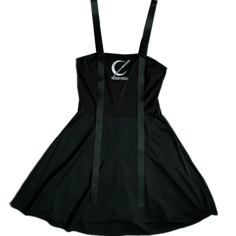 black suspender dress  KF9362