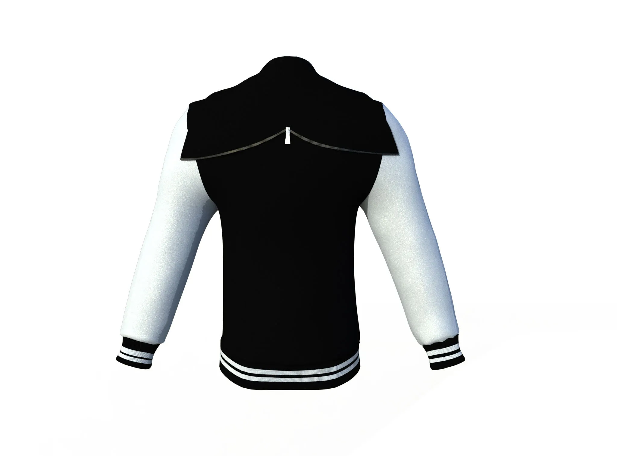 Black Varsity Letterman Jacket with White Sleeves