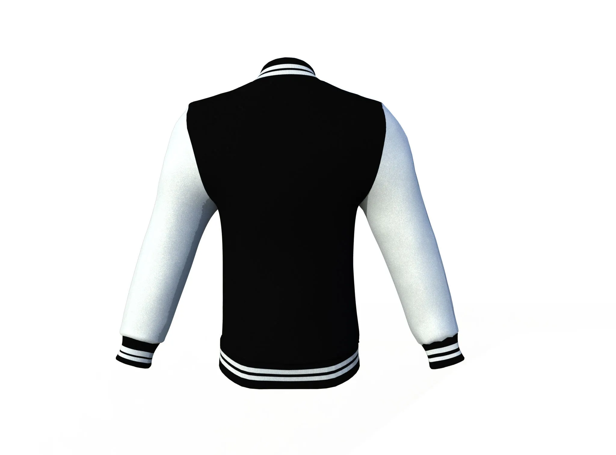 Black Varsity Letterman Jacket with White Sleeves