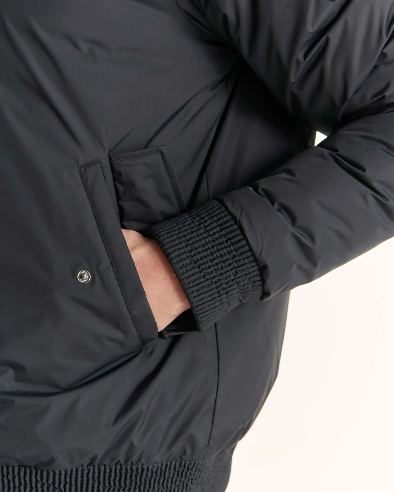 Black/Beige Reversible down jacket Bombay