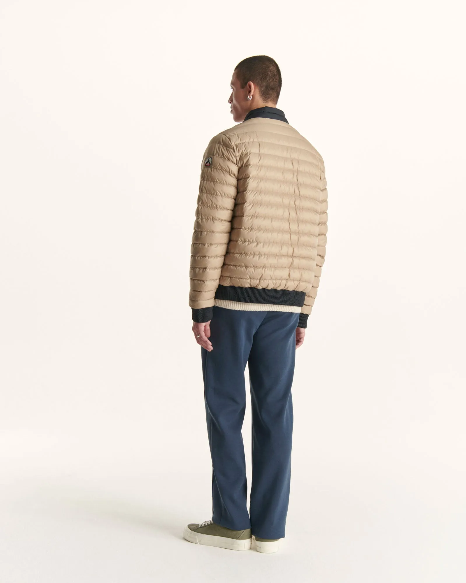 Black/Beige Reversible down jacket Bombay