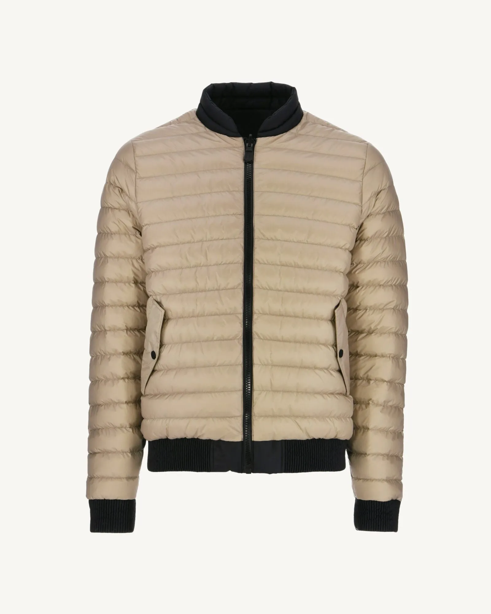 Black/Beige Reversible down jacket Bombay