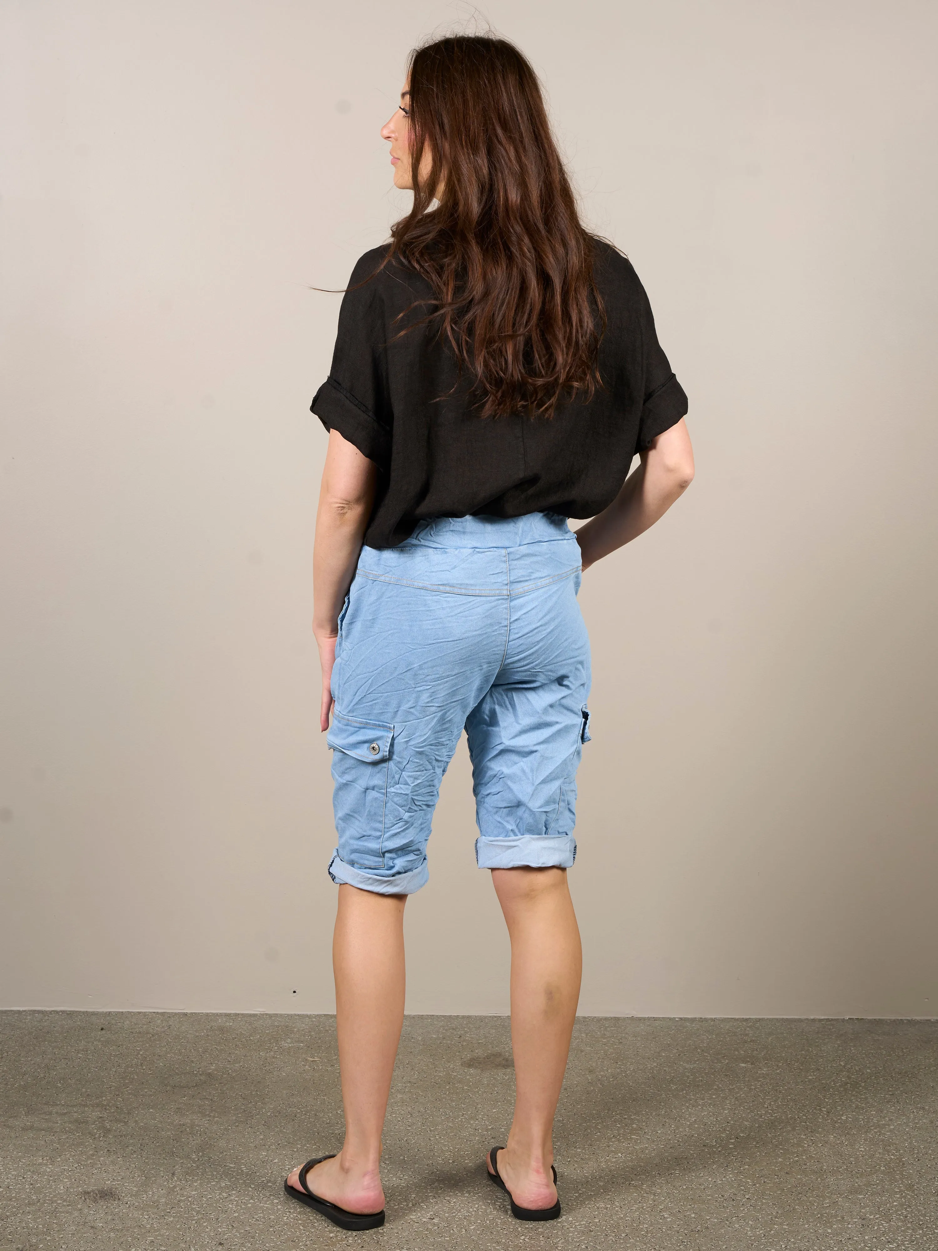 Carmen Denim Shorts - Light denim blue