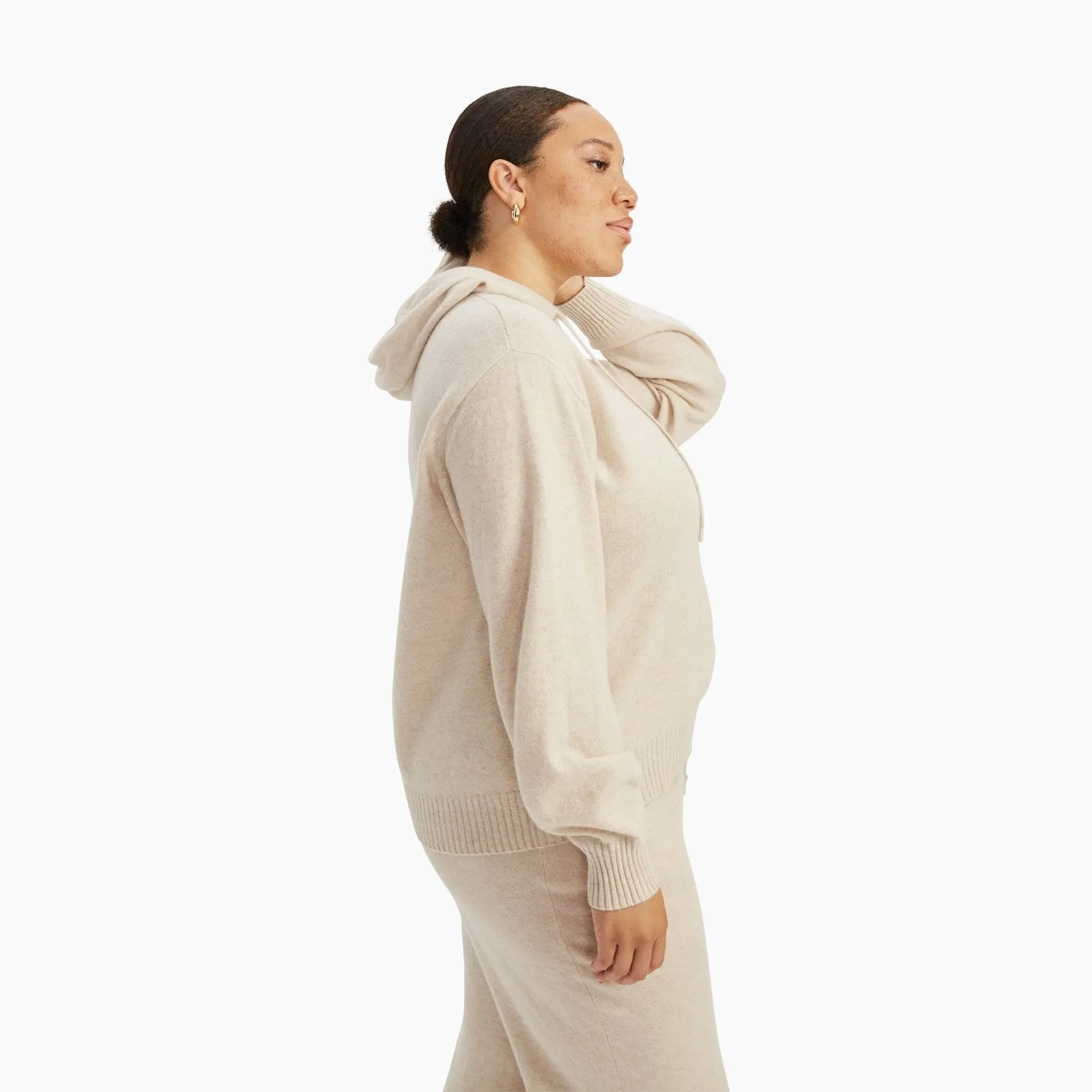 Cashmere Balloon Sleeve Hoodie