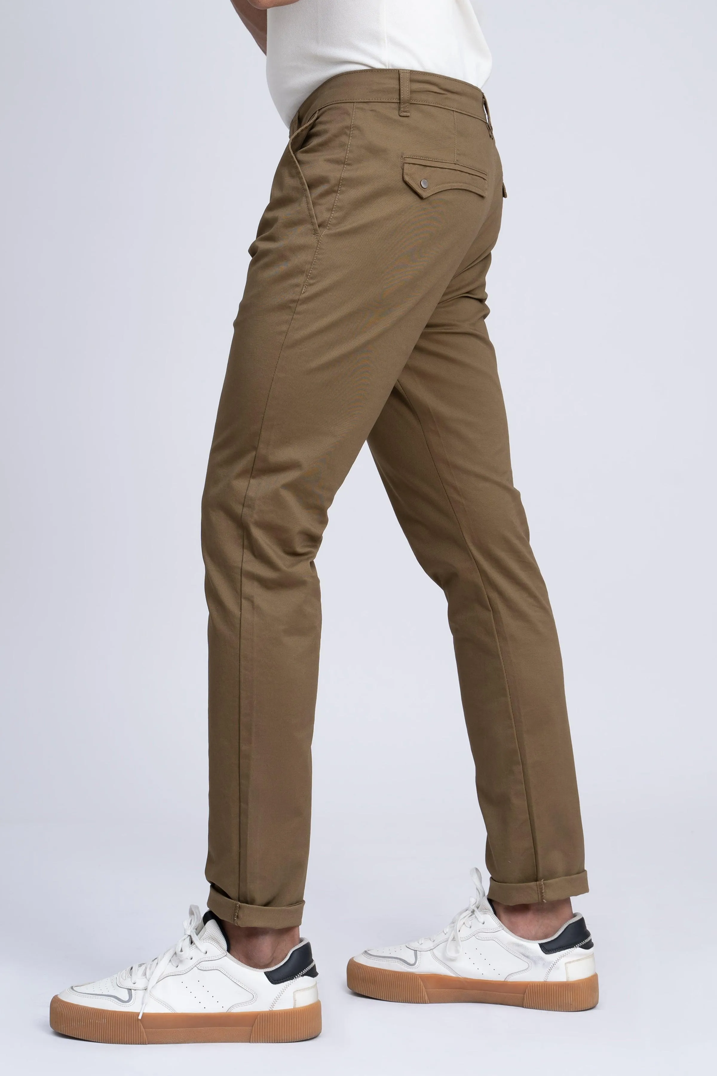 CASUAL PANT CROSS POCKET WITH FLAP DARK KHAKI