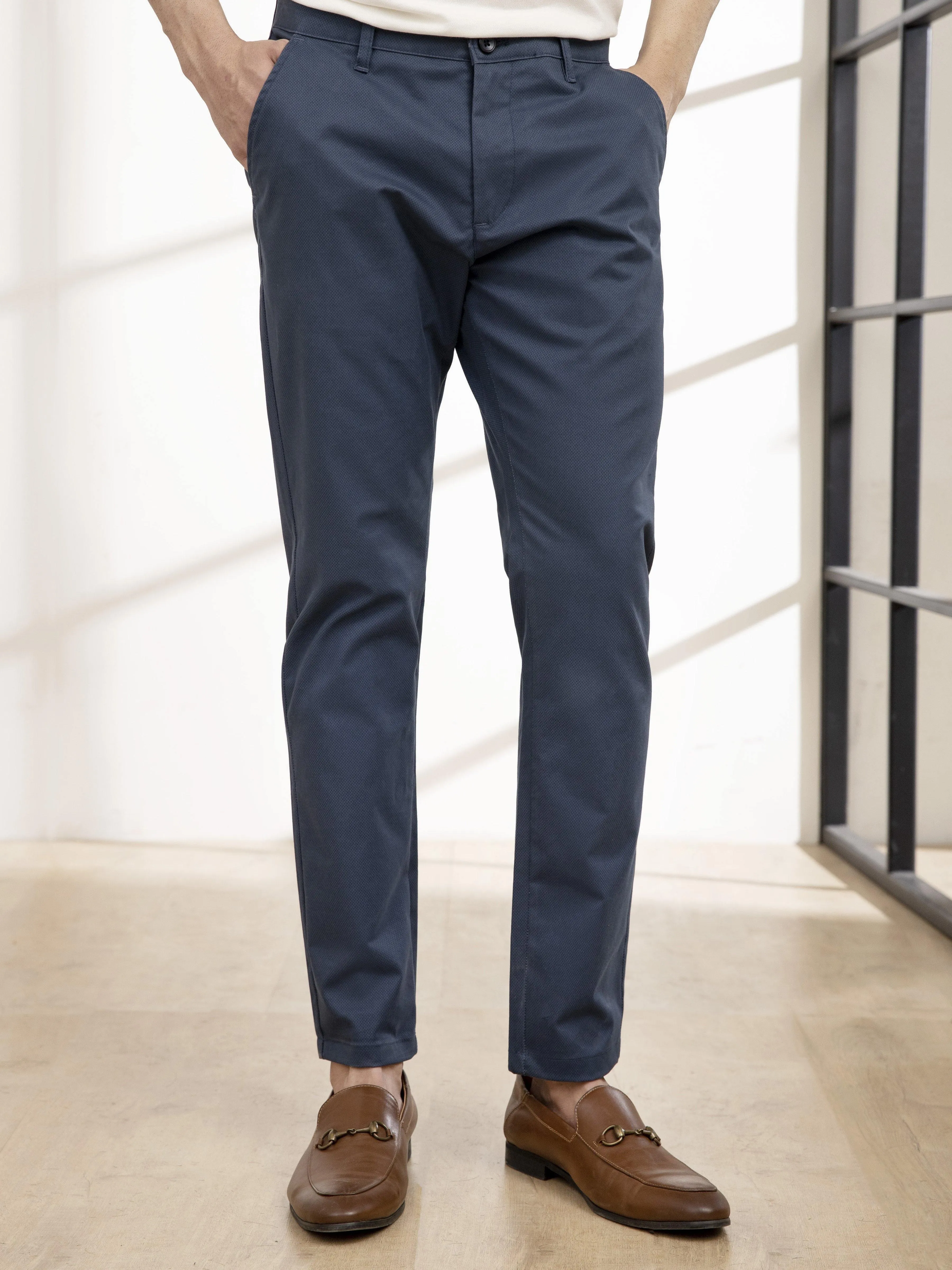 CASUAL PANT  SLIM FIT CROSS POCKET DARK BLUE