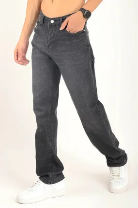 Charcoal Denim Fabric Straight Fit Jeans