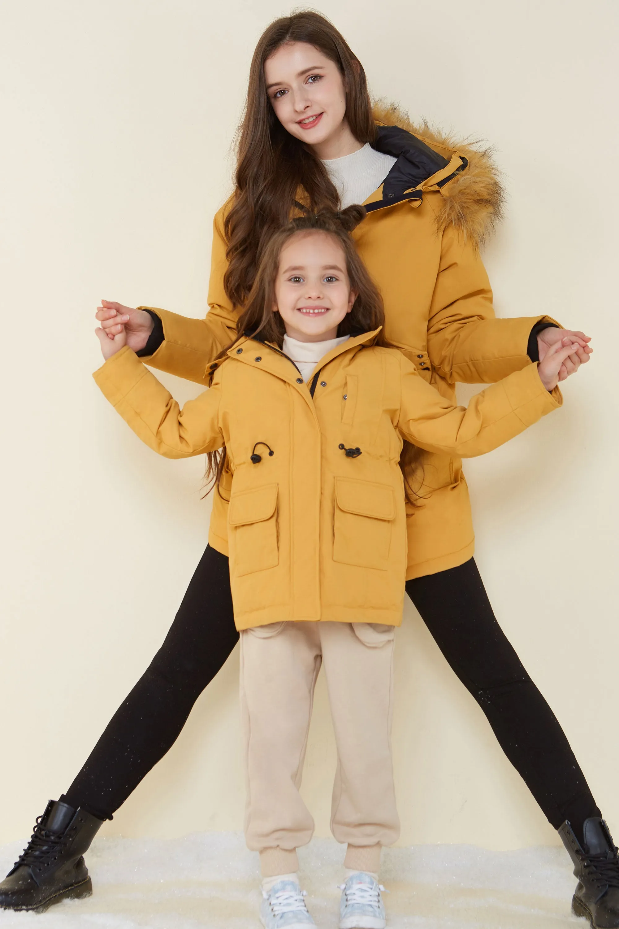 Children's Warm Down Quilted Hooded Jackets