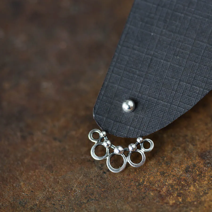 Circles and Dots, Handmade Silver Ear Jackets