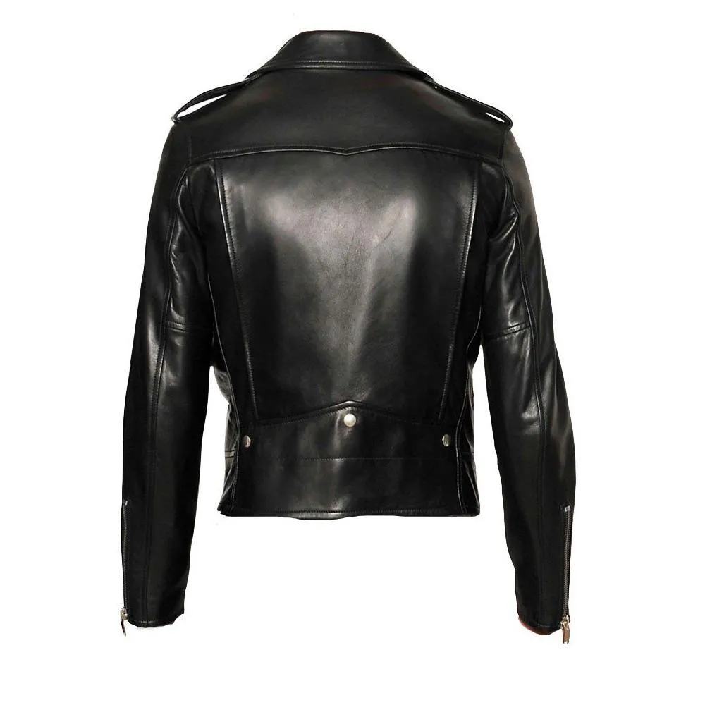 Classic Biker style Leather Jacket - CLEARANCE PRE MADE