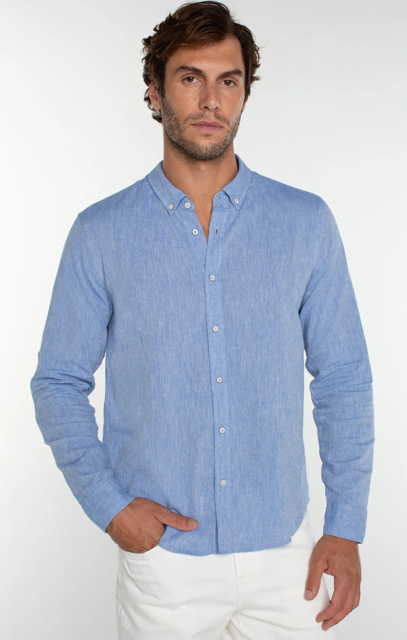 CONVERTIBLE SLEEVE BUTTON UP SHIRT