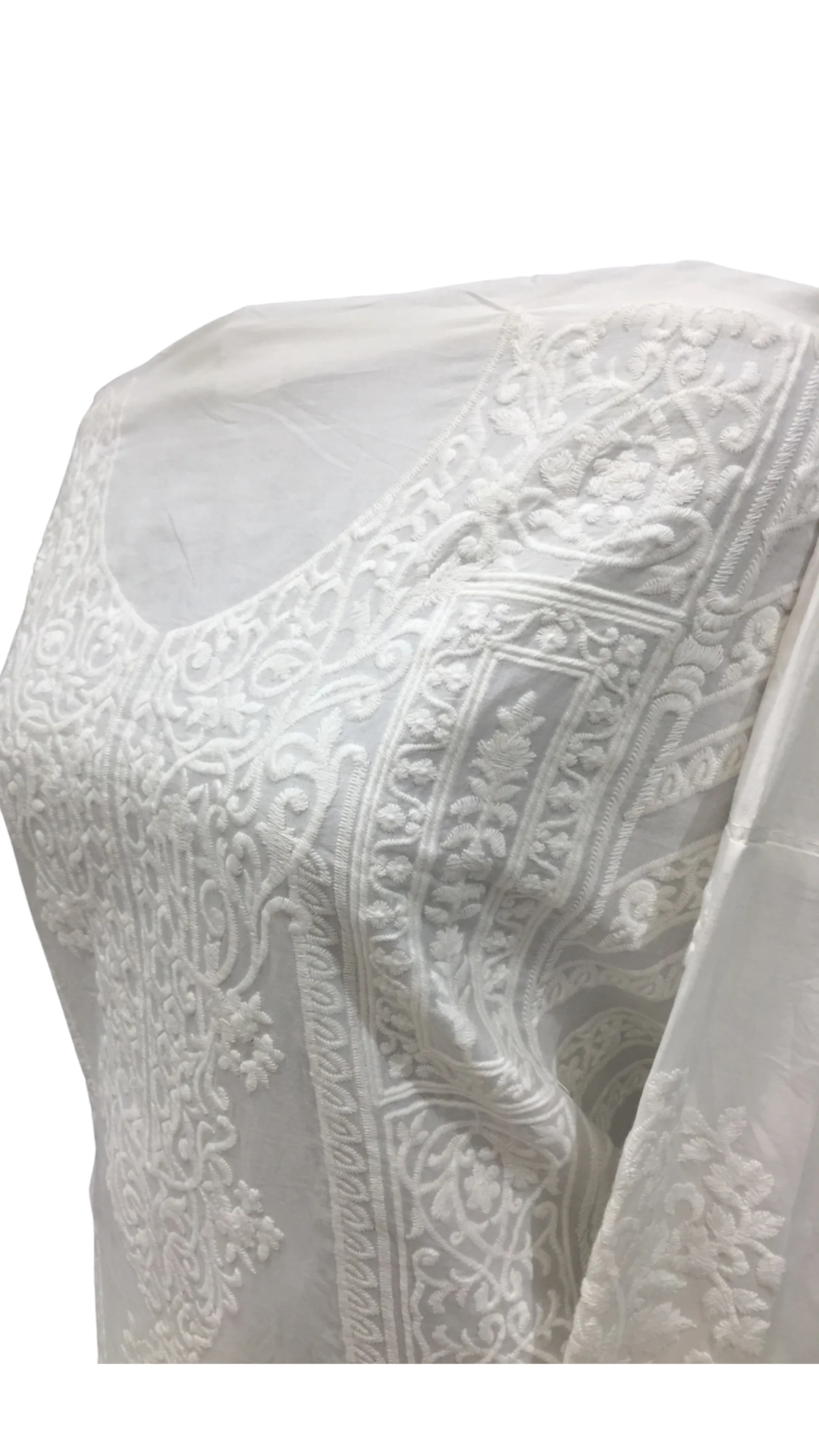 Cotton Chikankari Semi Stitched Suit with Chikan Embroidery