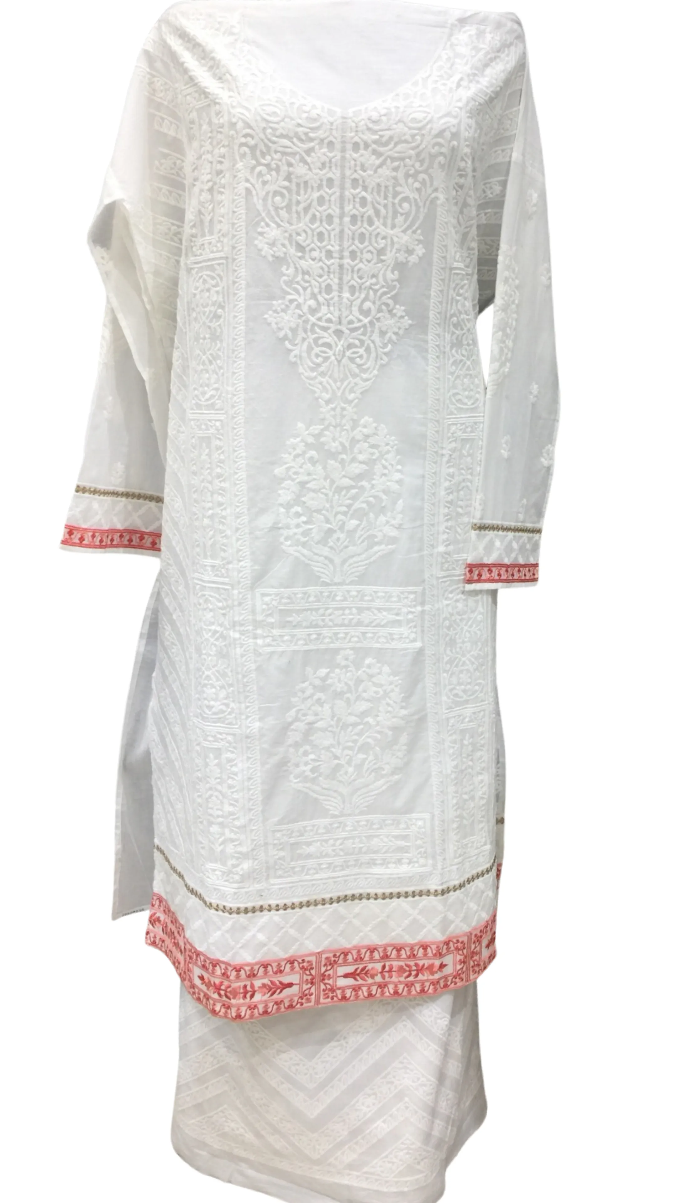 Cotton Chikankari Semi Stitched Suit with Chikan Embroidery