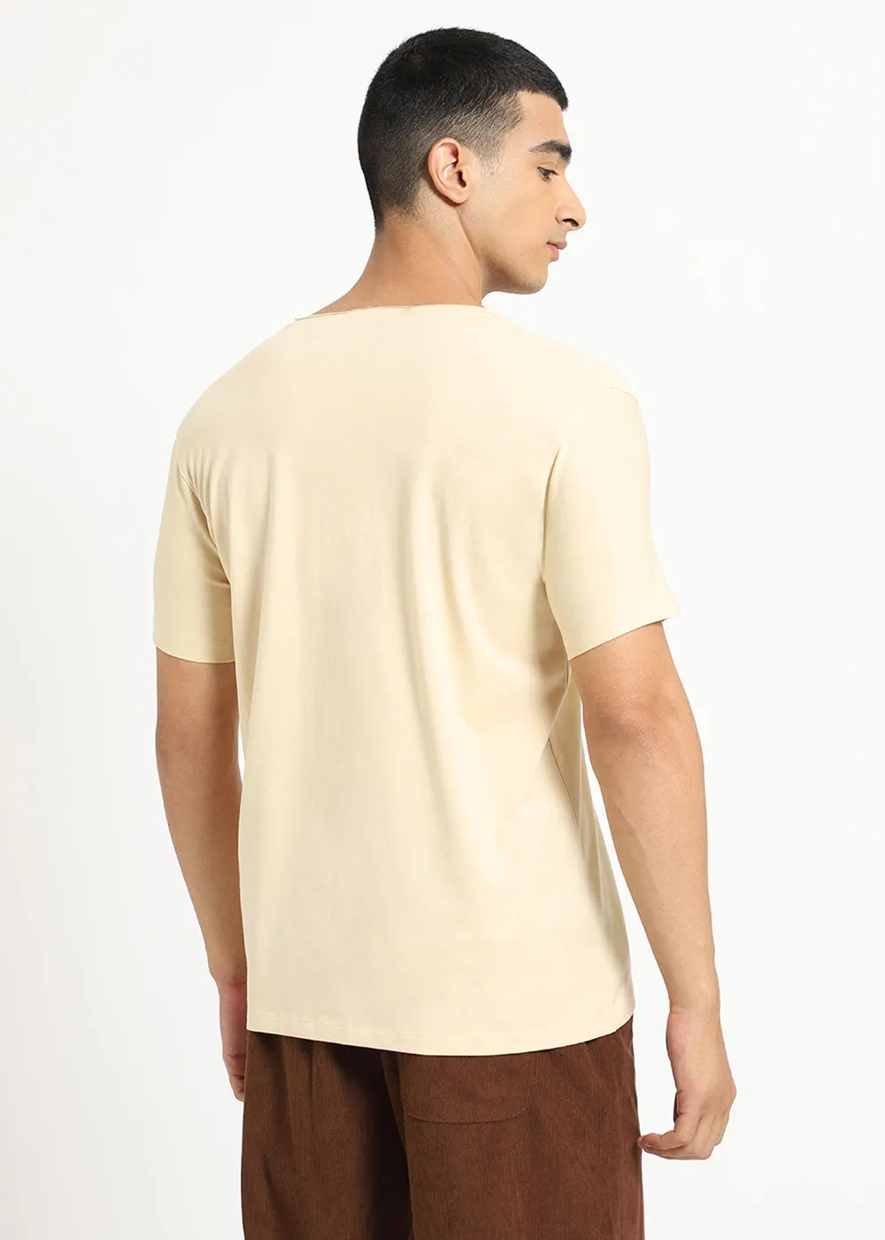 Cream Crew neck T-shirt