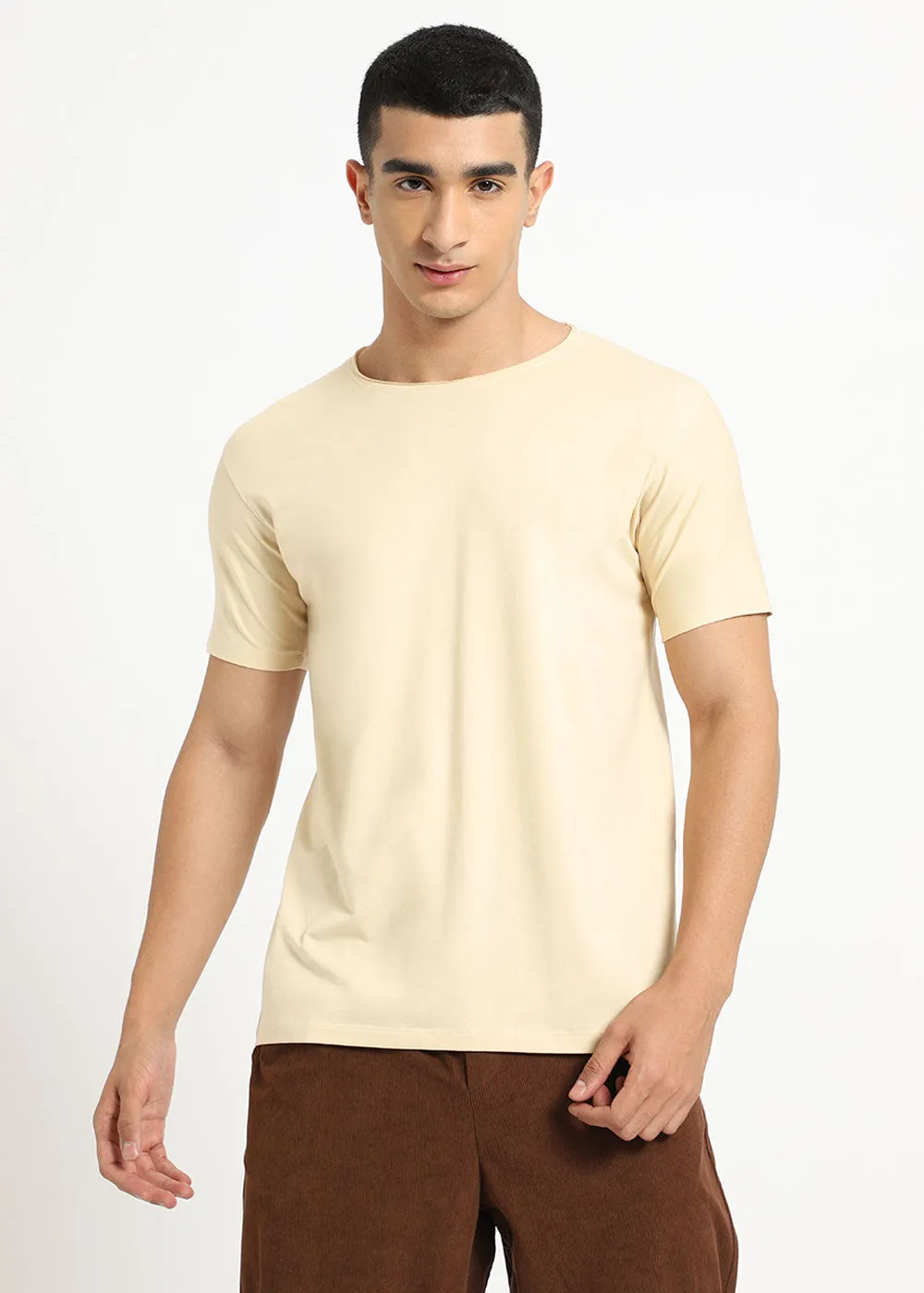 Cream Crew neck T-shirt