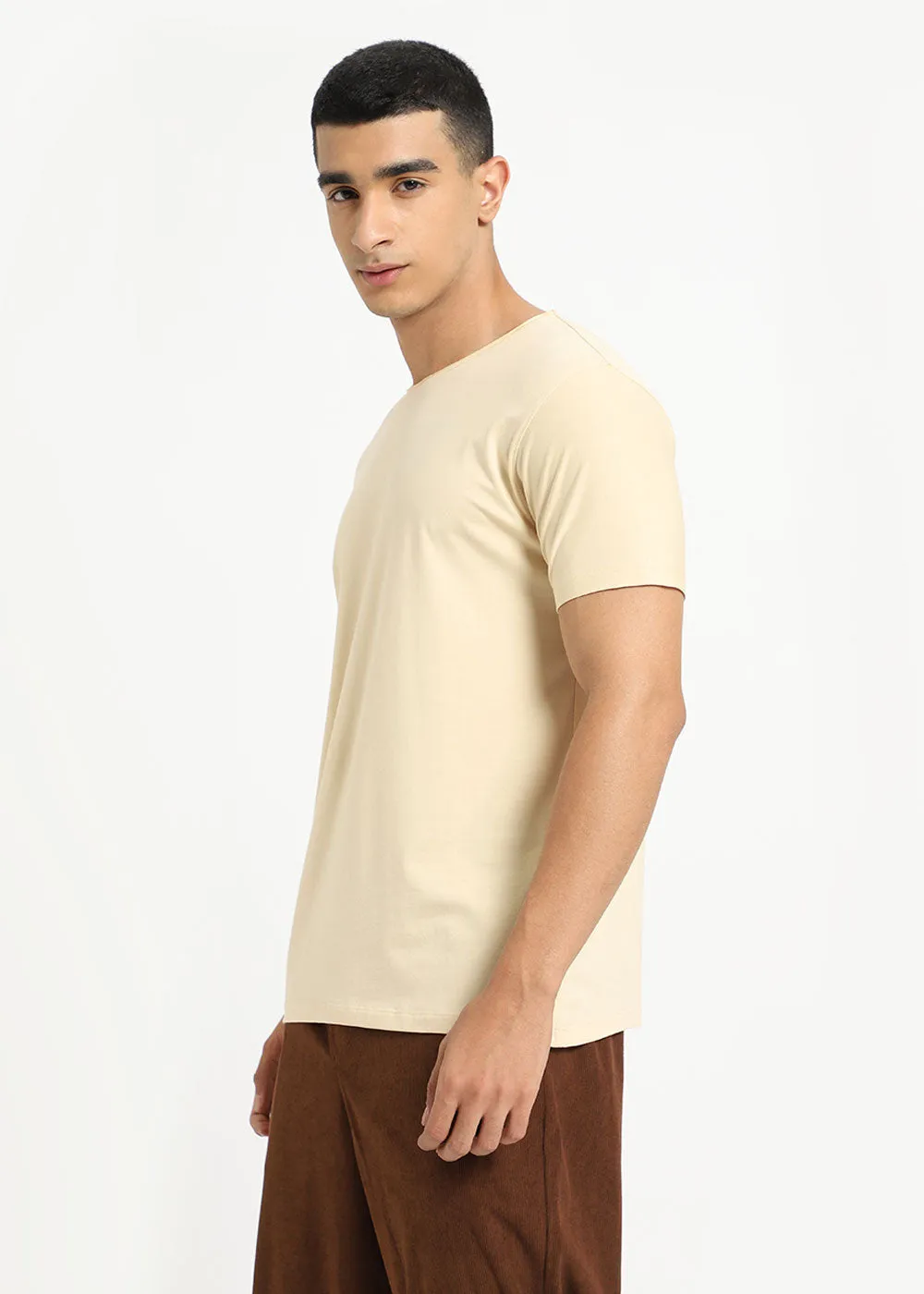 Cream Crew neck T-shirt