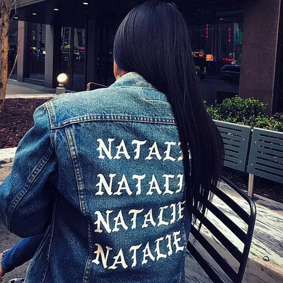 Custom Denim Jacket - repeat font