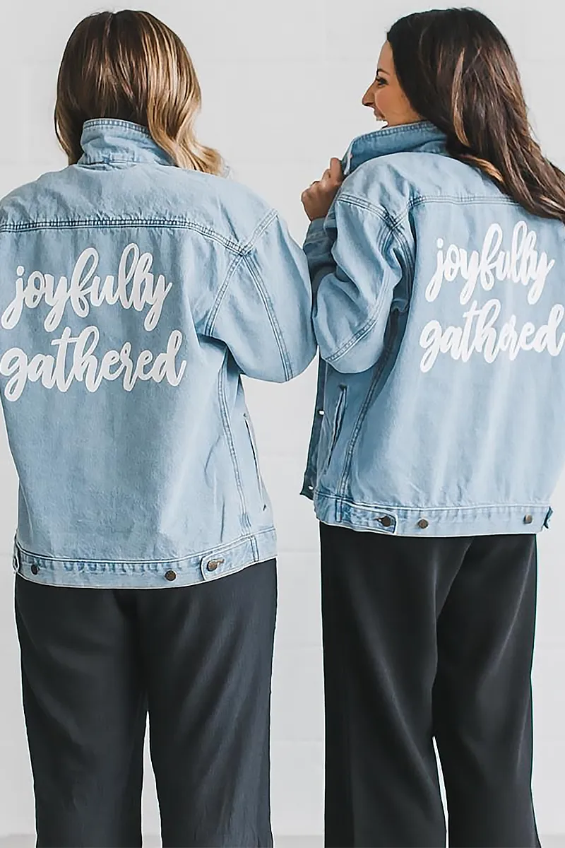 Custom Text Denim Jacket