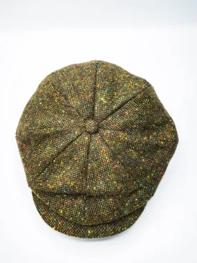 Donegal Tweed Newsboy Cap - Olive Green