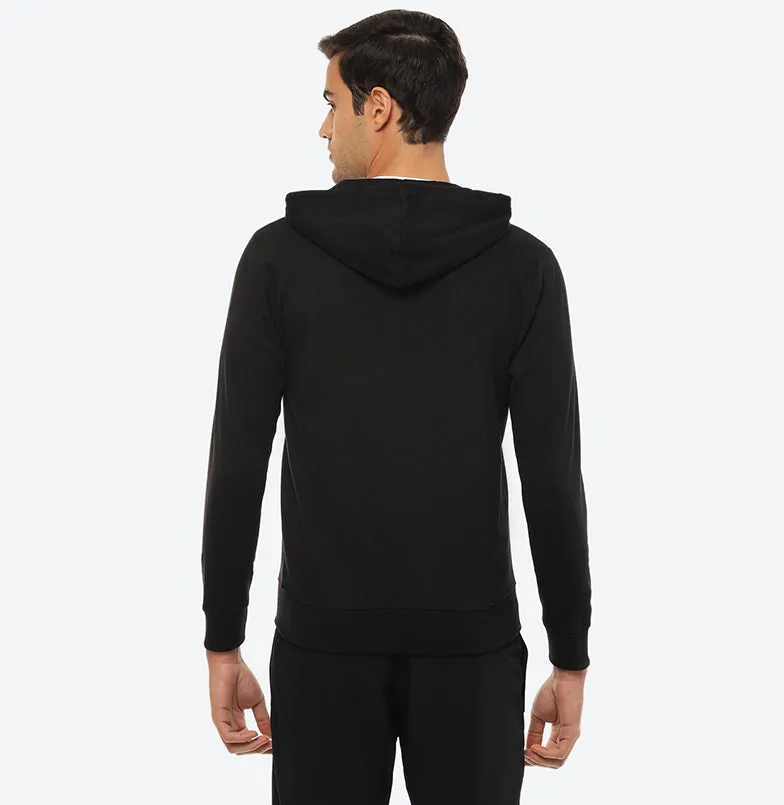 Elwin Unisex Black Zipper Hoodie