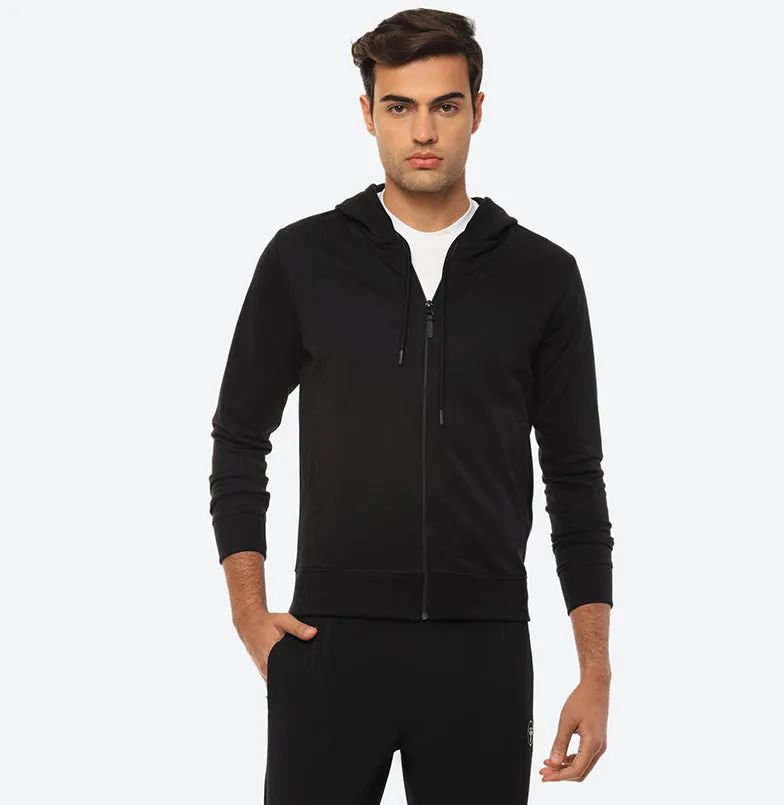 Elwin Unisex Black Zipper Hoodie