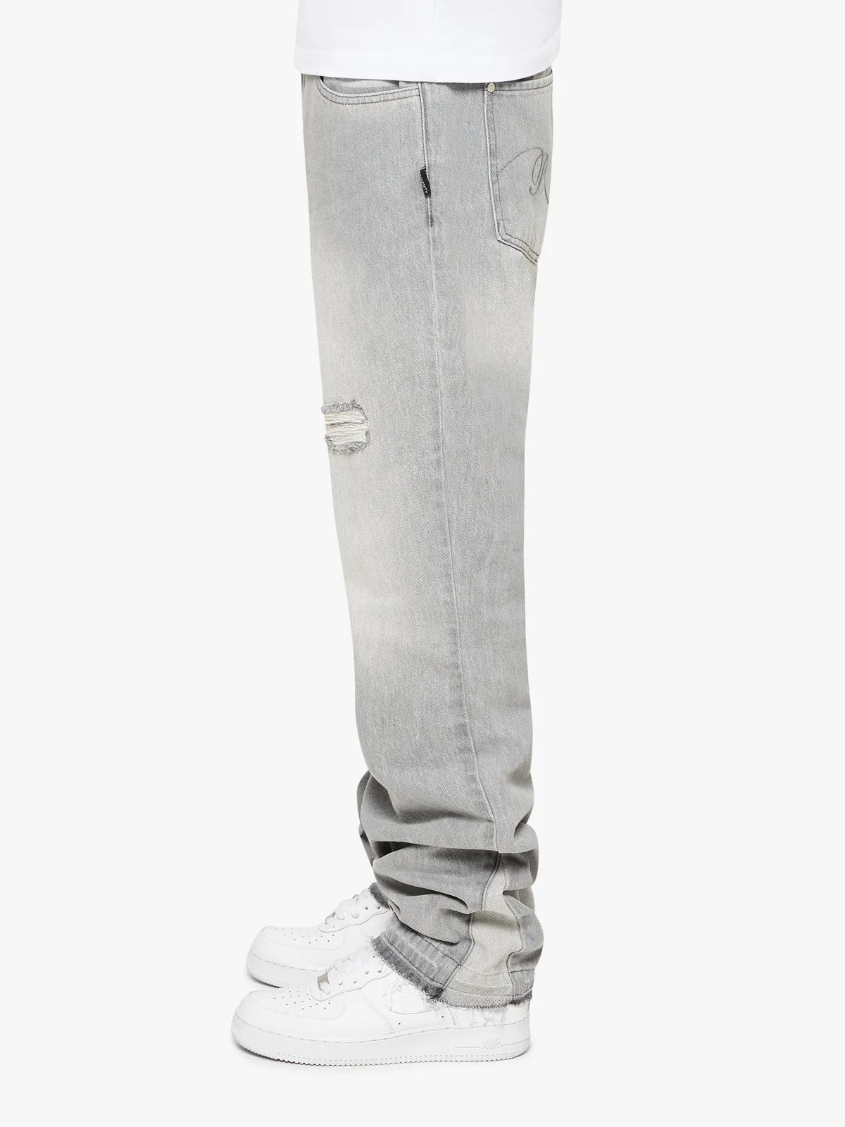 FLARED DENIM - GREY