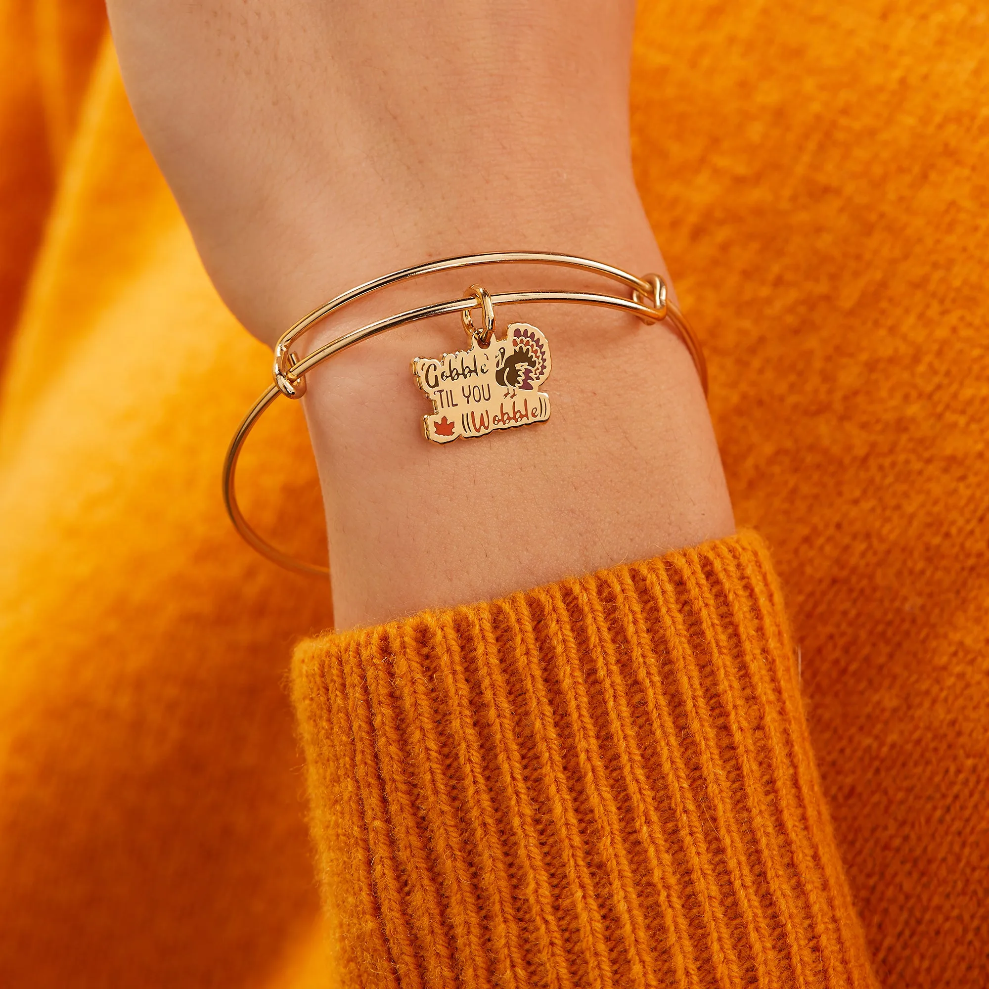 'Gobble Til You Wobble' Charm Bangle