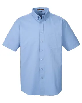 Harriton Men's 100% Cotton Short-Sleeve Twill Shirt with Teflon Closeout