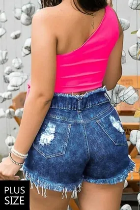 Hot Girl Summer Denim Distressed Shorts