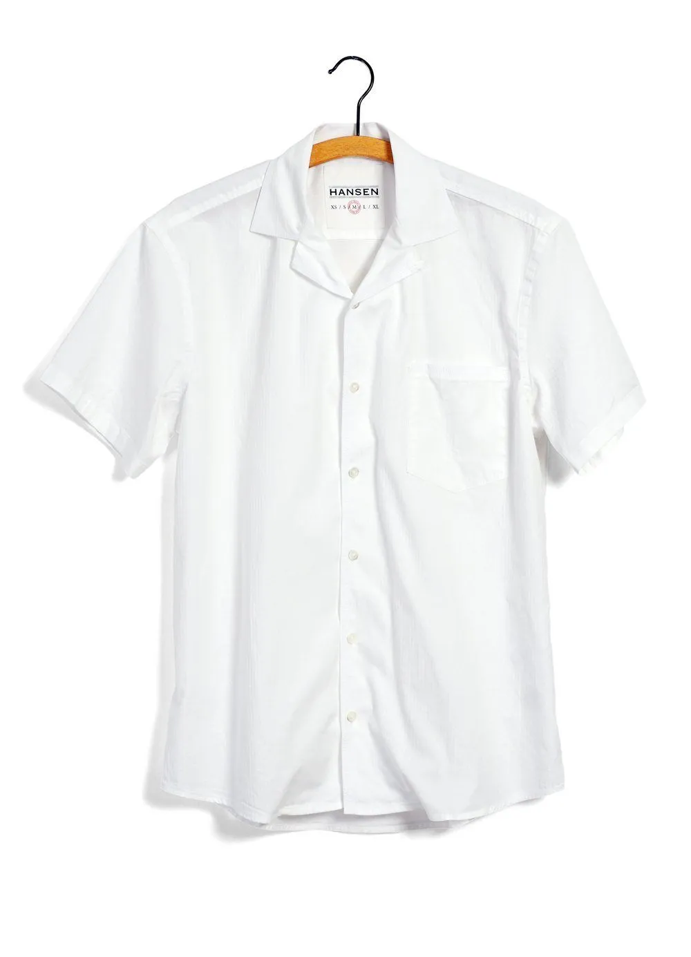 JONNY | Short Sleeve Herringbone Shirt | White White