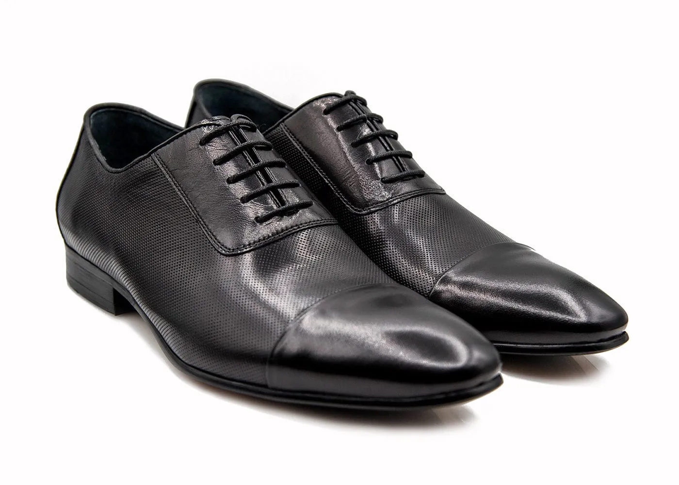 King Jeffrey - Premium Black Oxford Dress Shoes for Men