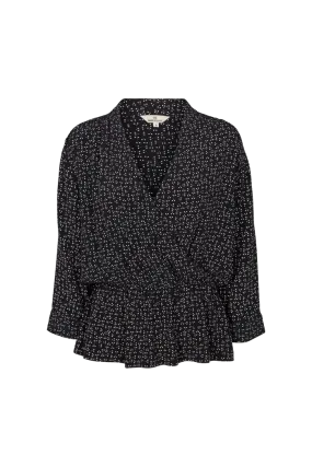 Laurel Blouse - Pixel Print Black