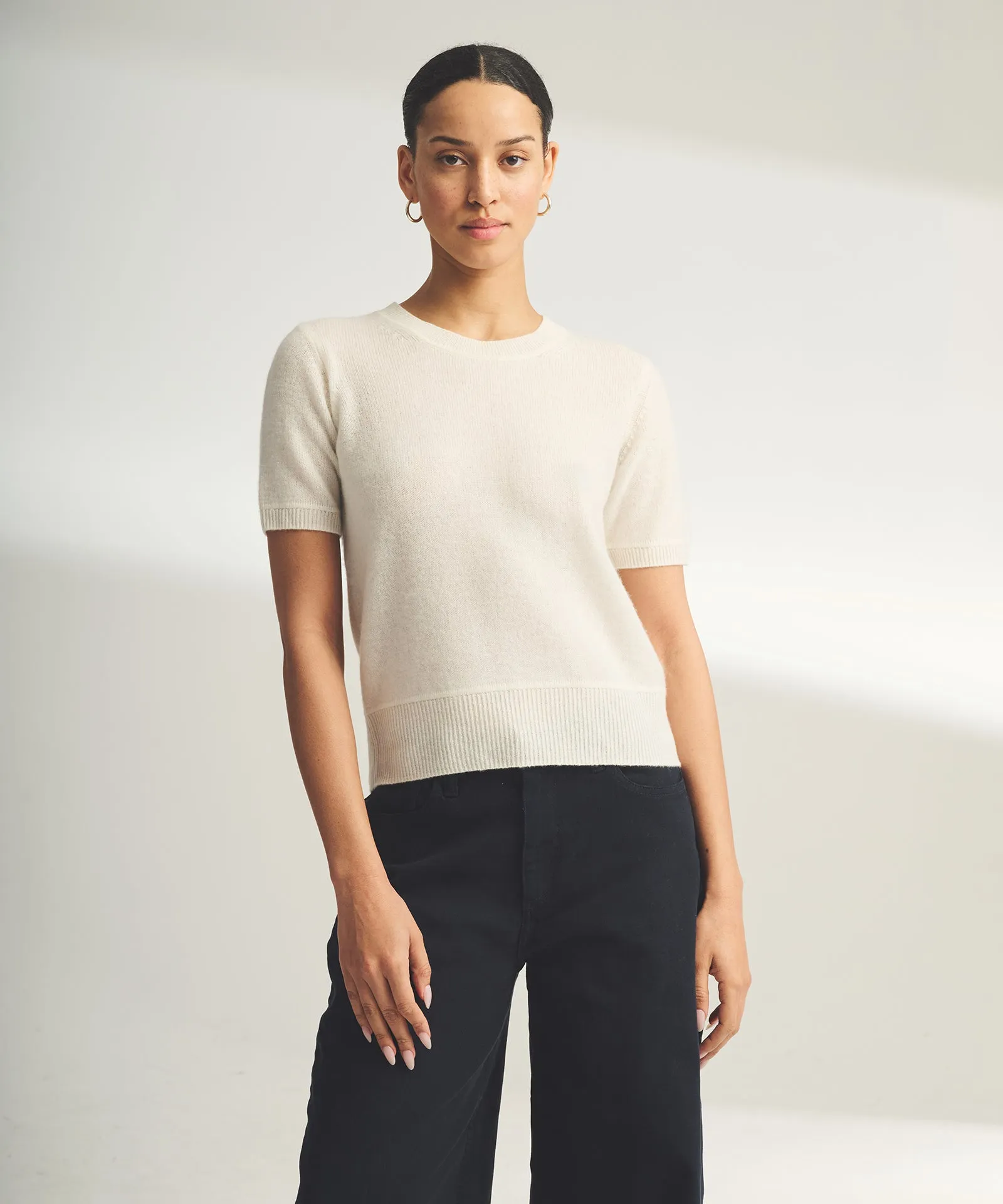 Lightweight Cashmere Short Sleeve Sweater