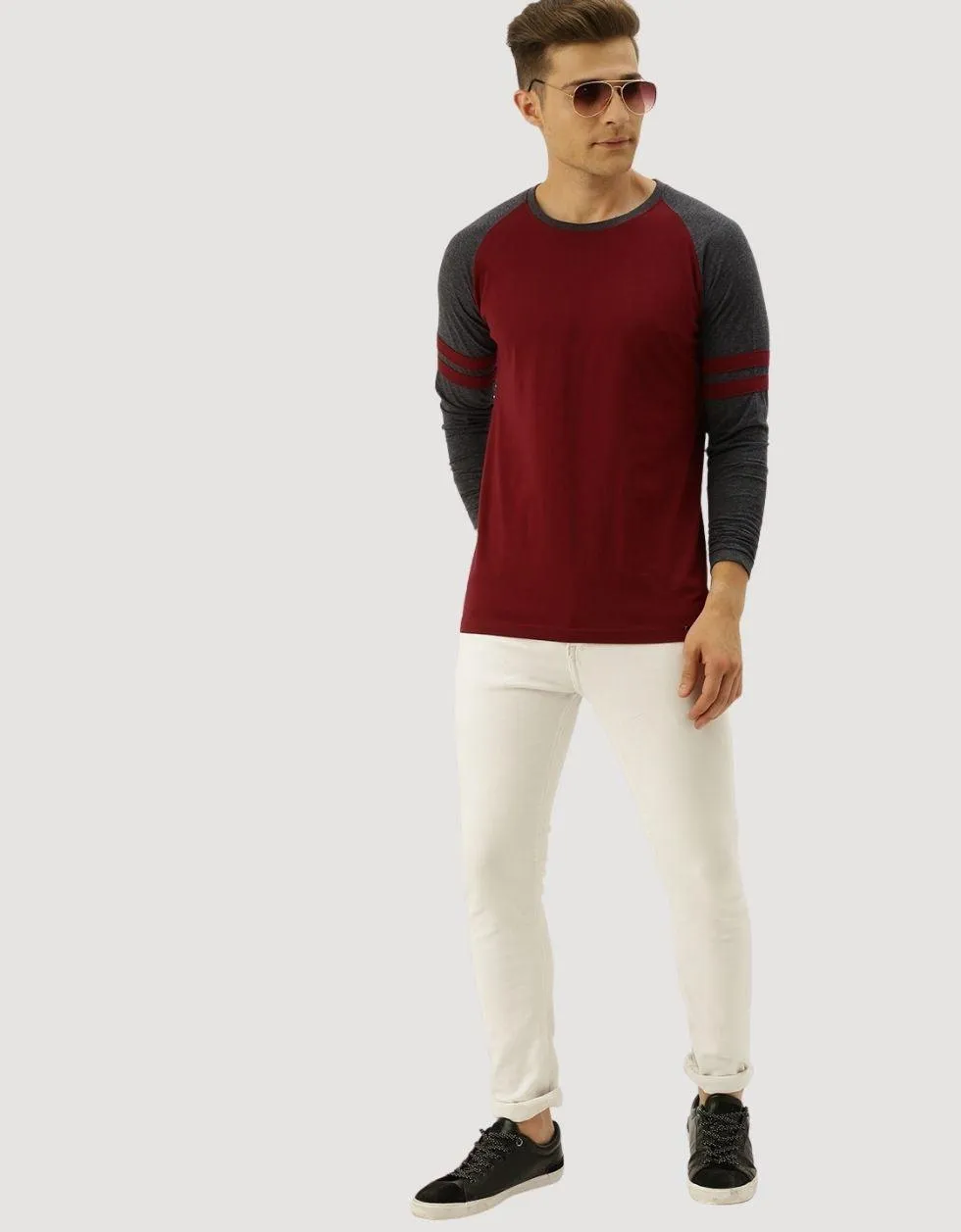 Long Sleeves Red round neck Full Sleeve Tshirt